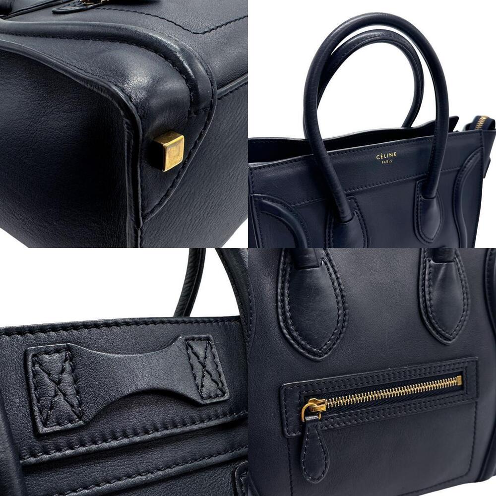 Celine Navy Handbag Shopper Blue Luggage Leather - Picture 4 of 4
